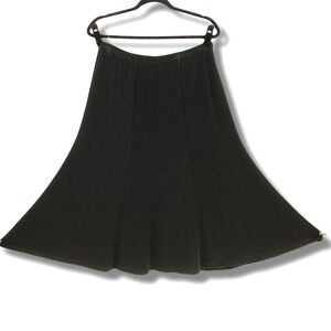 Vintage FIORE Whimsigoth Witchy Midi Skirt M Black Textured Stretchy Fairy 90s